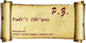 Paál Zágon névjegykártya